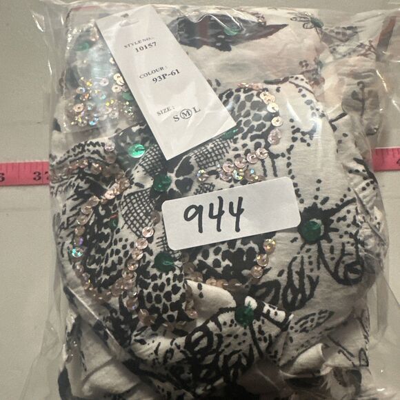 Chaudry KC Babydoll Mini Dress Sz Medium Sequin Pleated Bubble Hem Cottage Boho - Picture 14 of 14